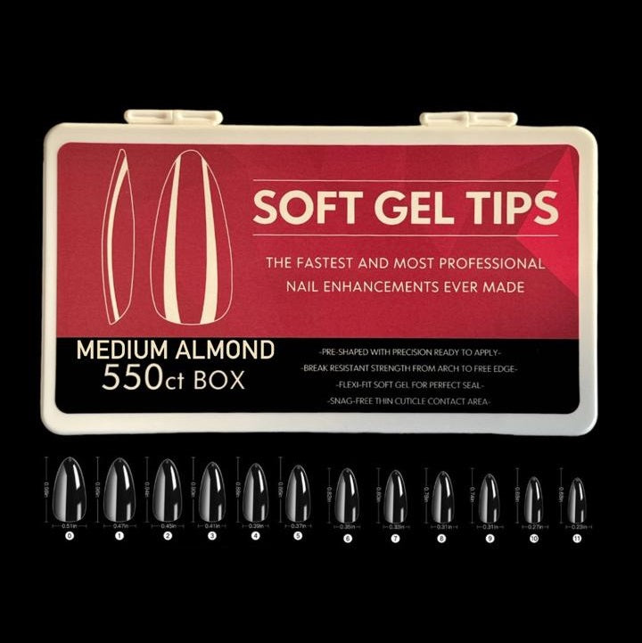 Gel Tips Medium Almond 550pcs