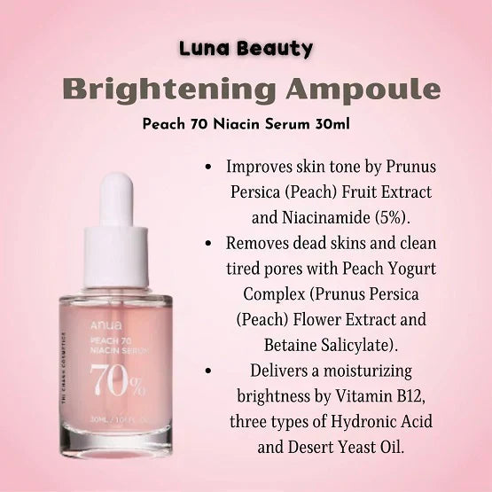 Anua Peach 70 Niacinamide Serum 30ml