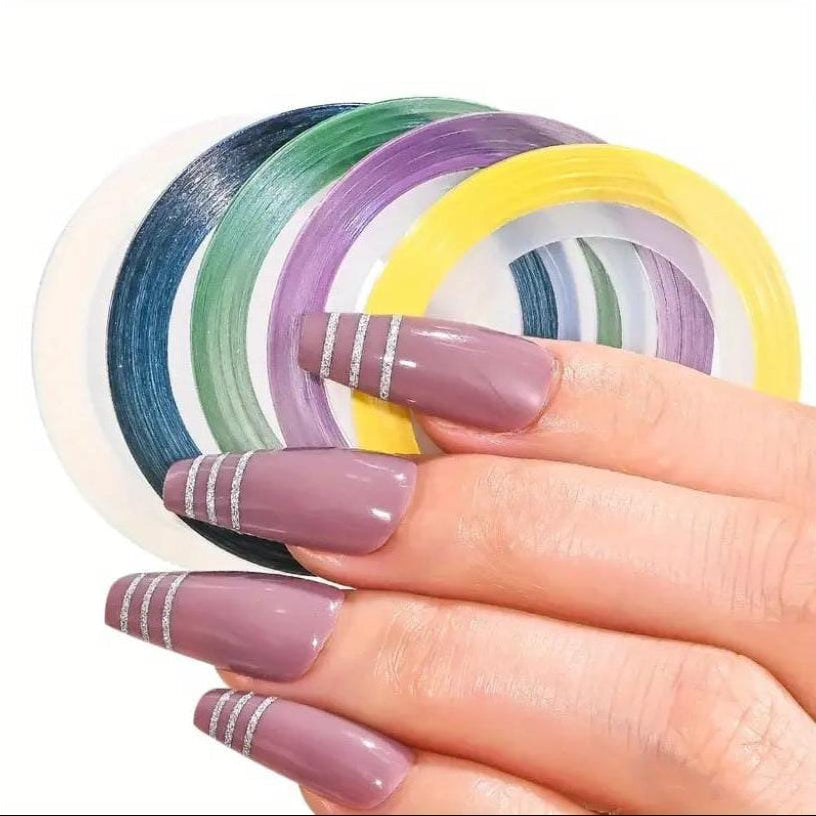 Acrylic Multicolor Nail Tape (Pack Of 10)