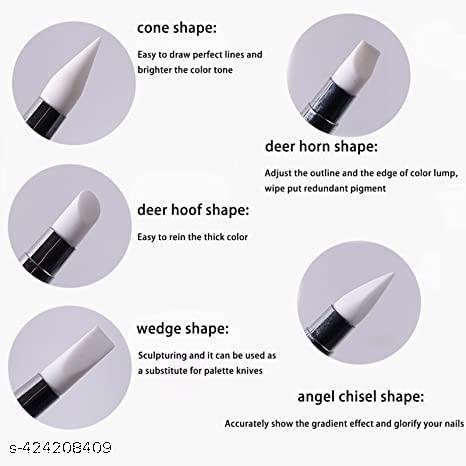 Professional Silicone Nail Art Brush Set 5-Pcs Nail Art Brushes.