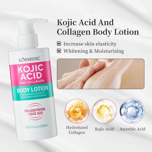 Kojic Acid Collagen Body Lotion 250ml | Moisturizing Repair | body cream | cleanser (pack of 2)