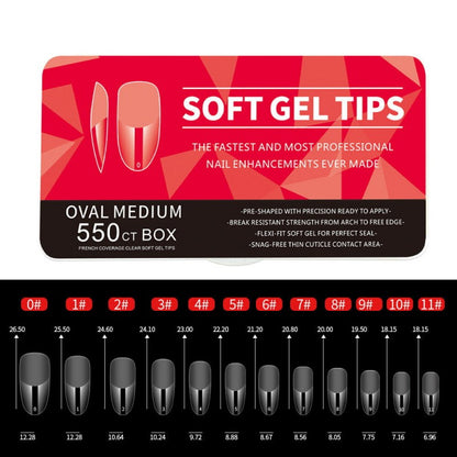 550 Oval Medium Soft Gel Tips