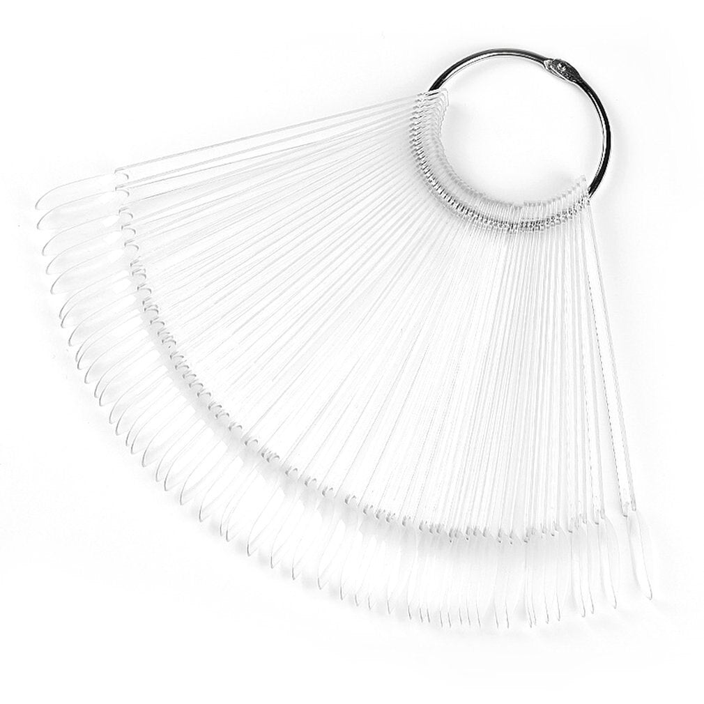 False Nail Tips Nature Clear  – Finger Full Card Nail Art Display Practice Tools Each.