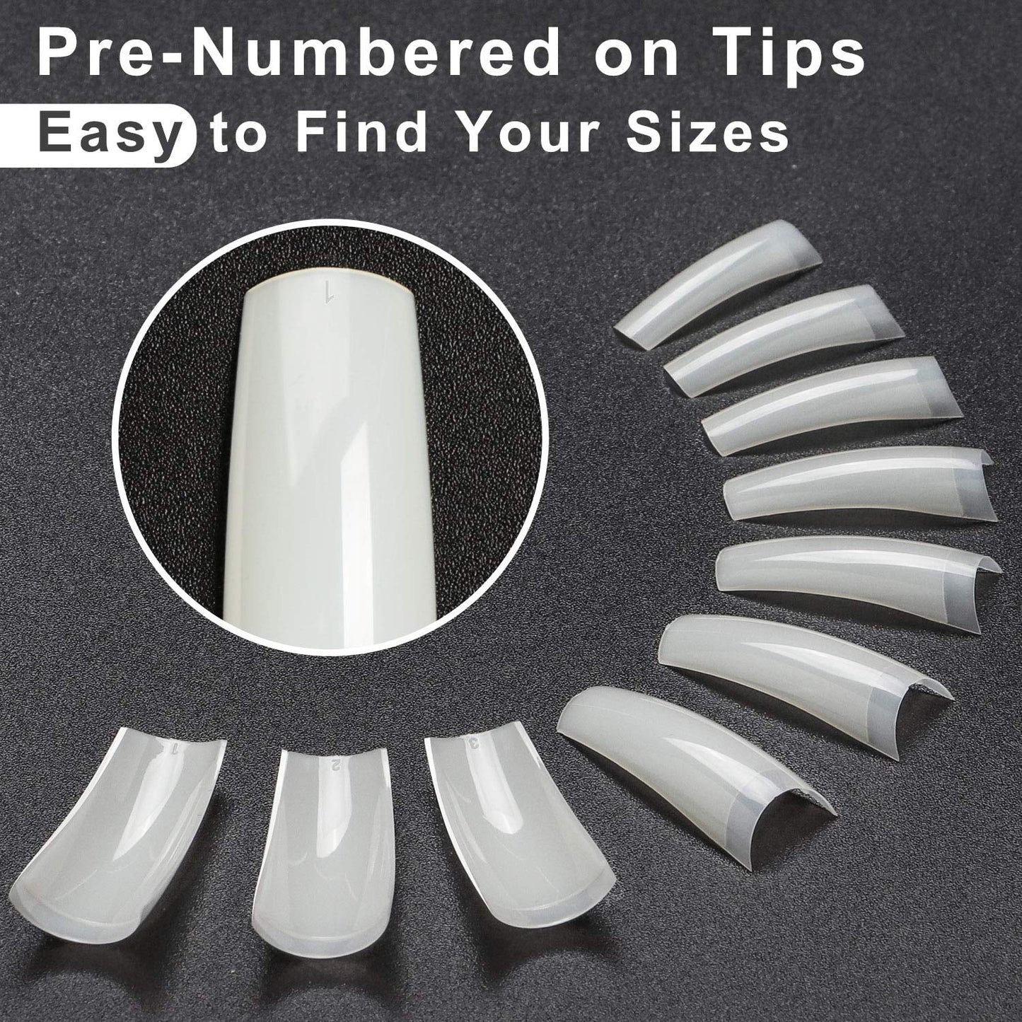 Acrylic C-Cut Shape  False Nail Tips Box