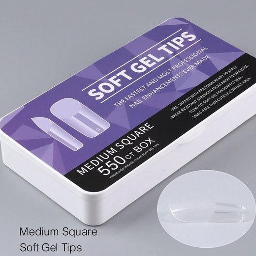 550 Medium Square Nails Soft Gel Tips.
