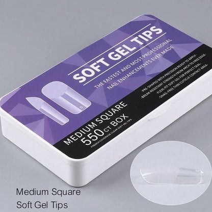 550 Medium Square Nails Soft Gel Tips.
