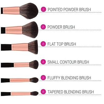 BH Signature Rose Gold 13‑Piece Brush Set with Holder (White)