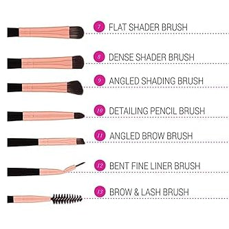 BH Signature Rose Gold 13‑Piece Brush Set with Holder (White)