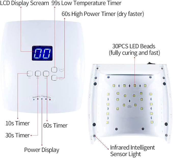 Rechargeable UV LED Nail Lamp – Professional Cordless Nail Curing Lamp