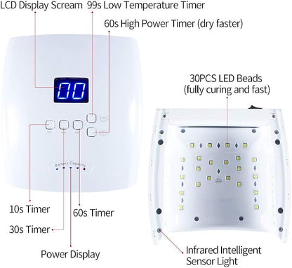 Rechargeable UV LED Nail Lamp – Professional Cordless Nail Curing Lamp