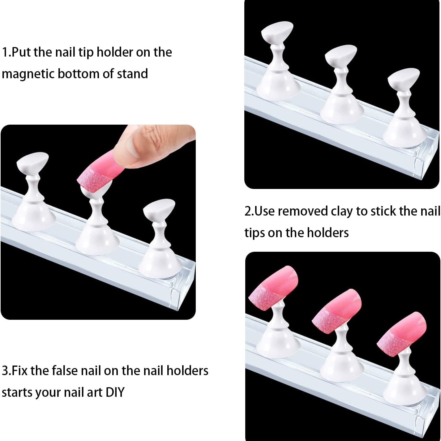 JUSTOTRY Nail Stand Press-On Nail Display Practice Holders