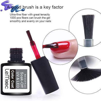 LEMOOC Soak Off UV Gel Nail Gel Polish 8ml Each