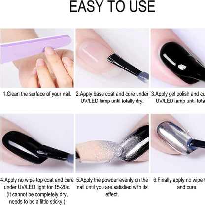 Pink Nail Mirror Chrome Powder Dust