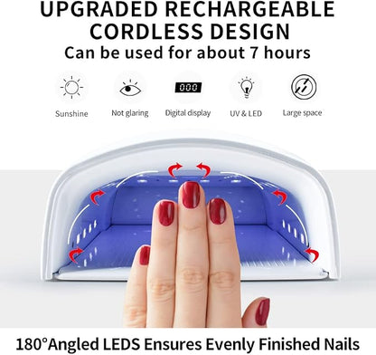 Rechargeable UV LED Nail Lamp – Professional Cordless Nail Curing Lamp