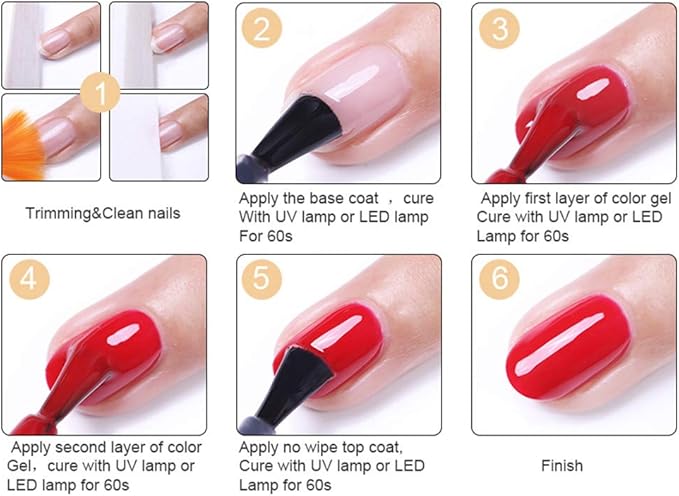 LEMOOC Soak Off UV Gel Nail Gel Polish 8ml Each