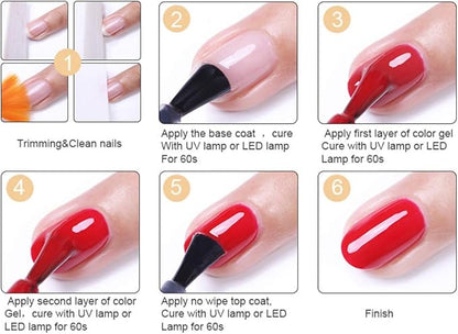 LEMOOC Soak Off UV Gel Nail Gel Polish 8ml Each