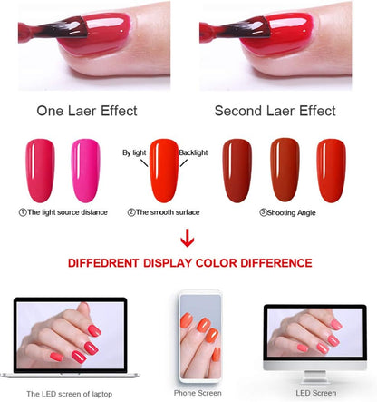 LEMOOC Soak Off UV Gel Nail Gel Polish 8ml Each