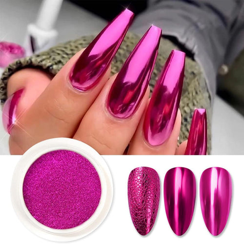 Pink Nail Mirror Chrome Powder Dust