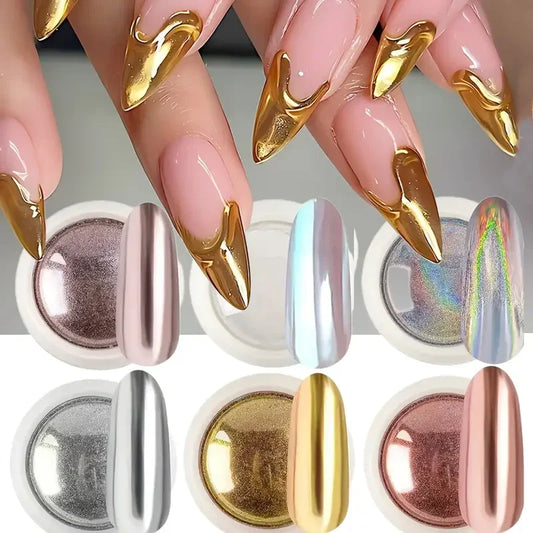 Metallic Chrome Mirror Nail Powder Set Each