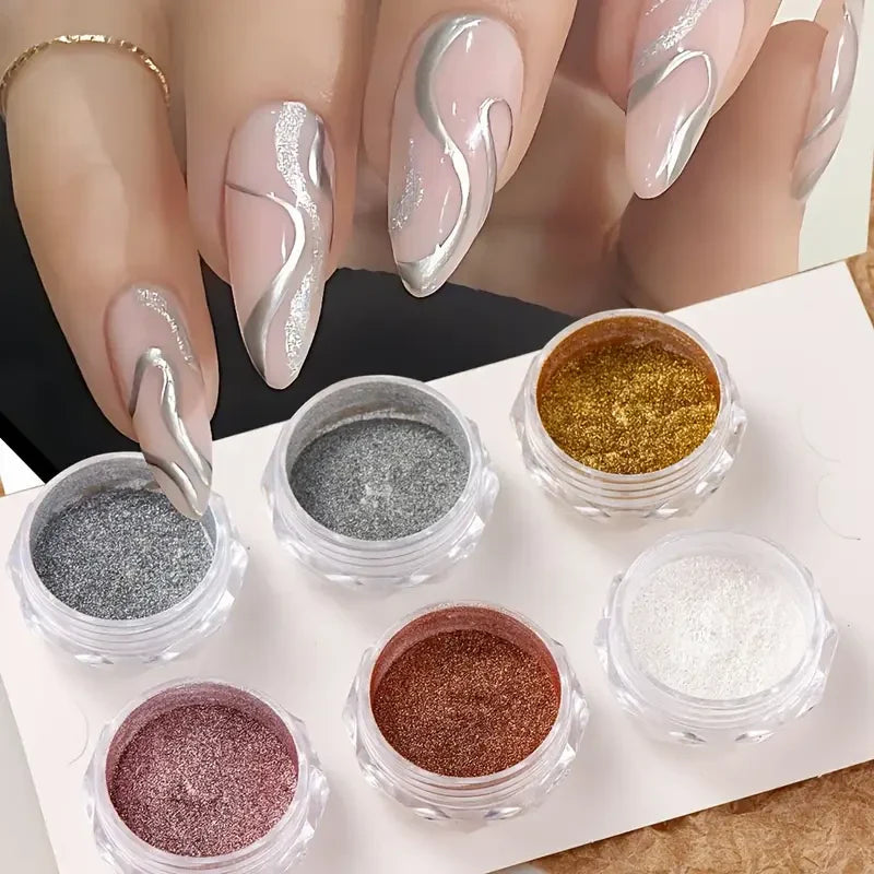 Metallic Chrome Mirror Nail Powder Set Each