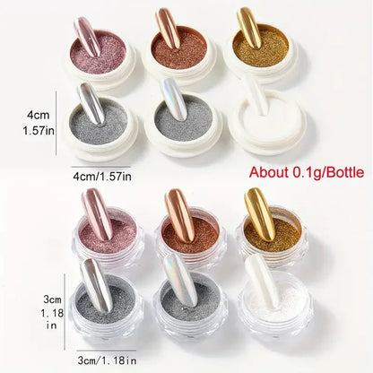 Metallic Chrome Mirror Nail Powder Set Each