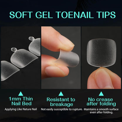 550 Soft Gel Tips Matte Toe False Nail