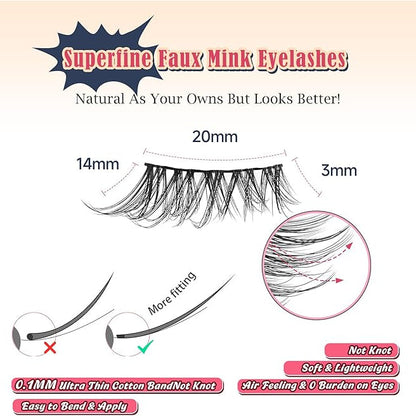Half Lashes Cat Eye False Eyelashes – Natural Look (14MM)