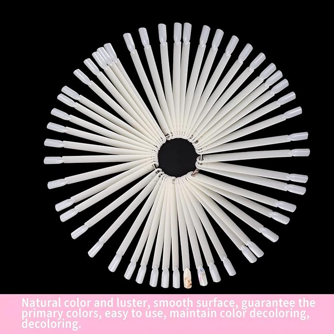 False Nail Tips Nature Clear  – Finger Full Card Nail Art Display Practice Tools Each.