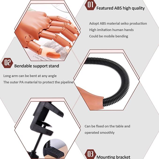 Professional Flexible Nail Training Hand