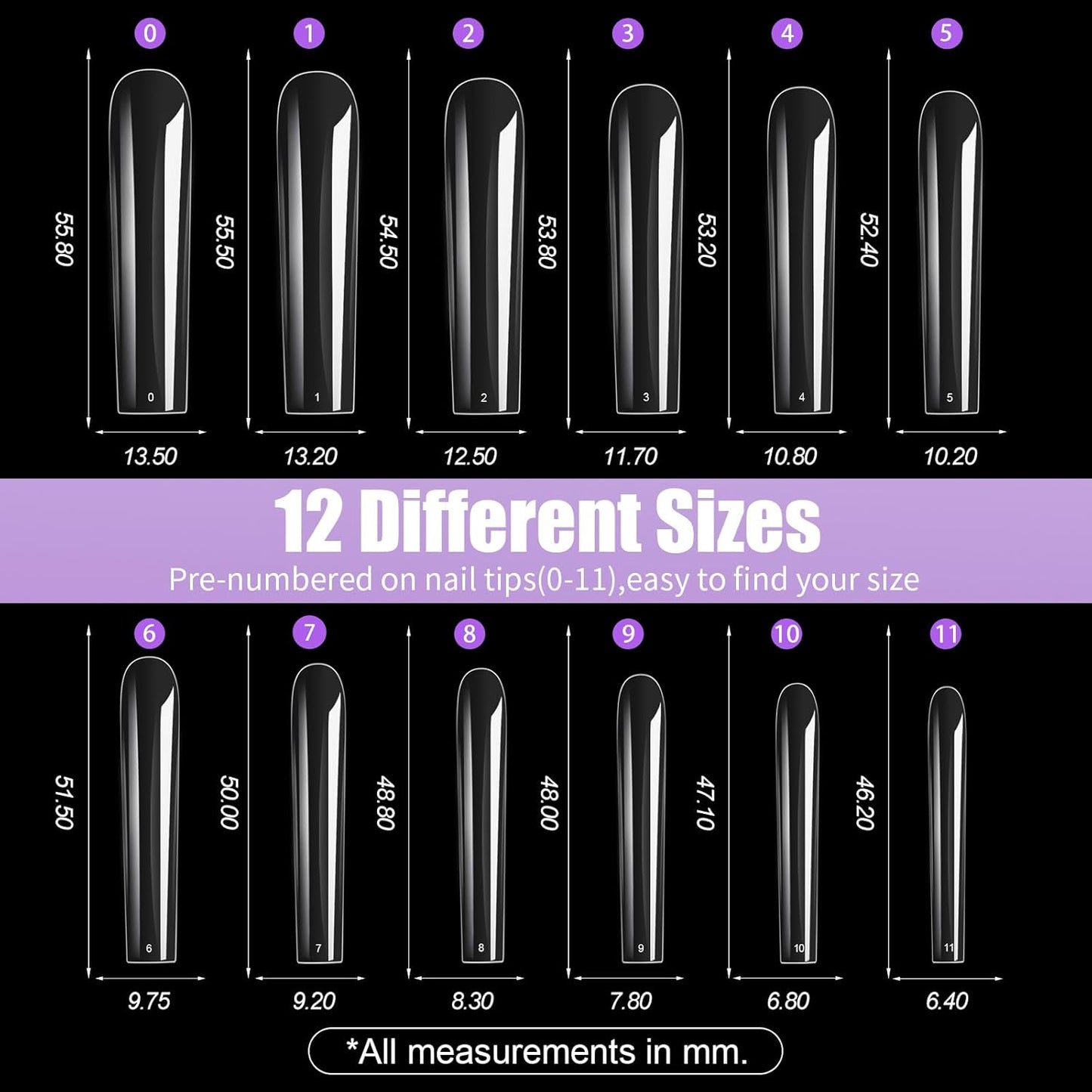 240Pcs Square Soft Gel Nail Tips