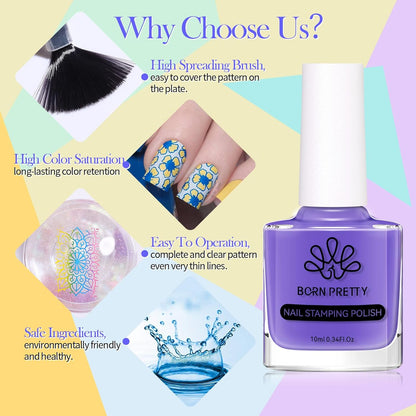 Born Pretty  Stamping Polish Candy Nails Colour Nail Art Plate Printing Polish Lacquer Each