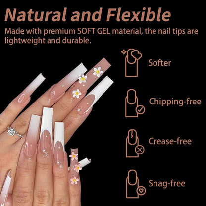 240Pcs Square Soft Gel Nail Tips