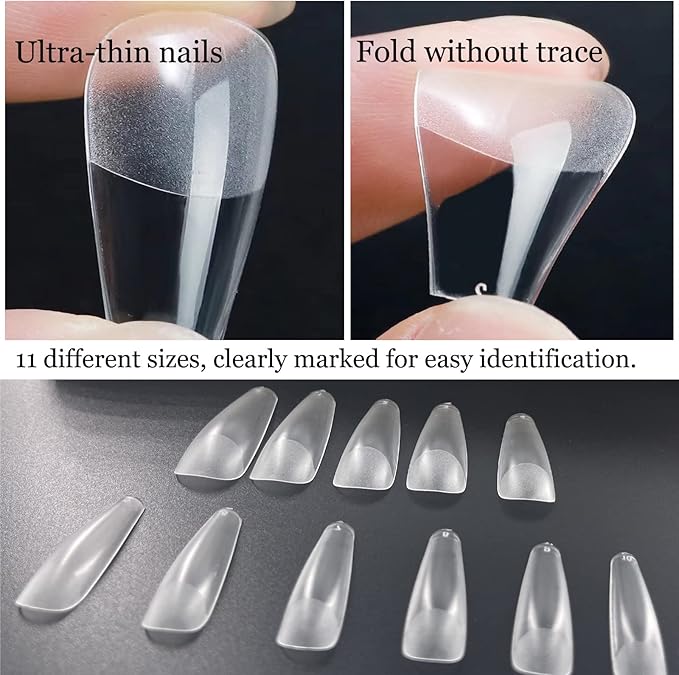 550 Pcs Soft Gel Tips Short Coffin (11 Sizes)