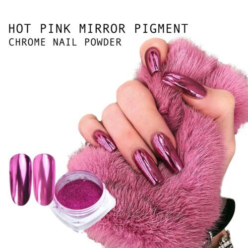 Pink Nail Mirror Chrome Powder Dust