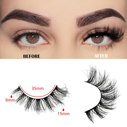 FARRED Cat Eye Lashes False Eyelashes Natural Look 10 Pairs 9‑15 mm