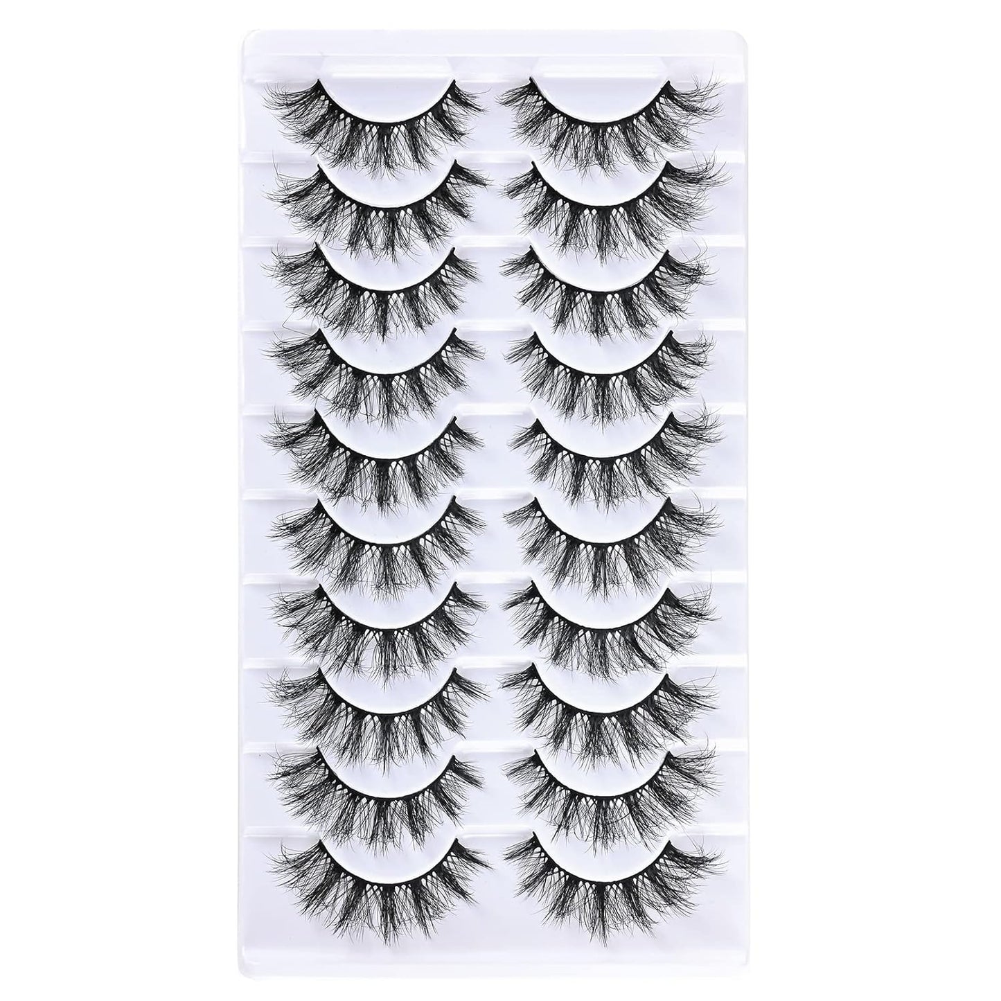 FARRED Cat Eye Lashes False Eyelashes Natural Look 10 Pairs 9‑15 mm