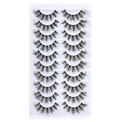 FARRED Cat Eye Lashes False Eyelashes Natural Look 10 Pairs 9‑15 mm