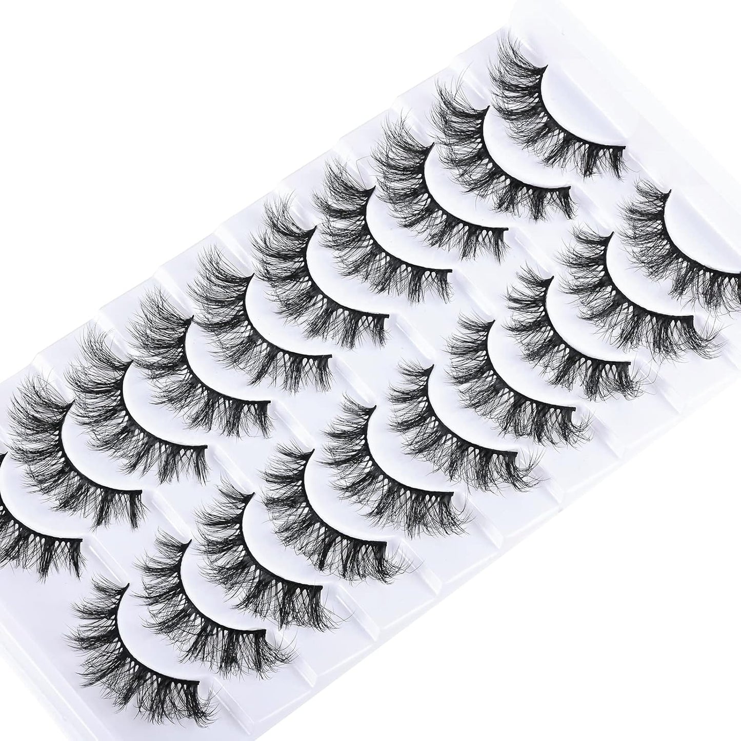 FARRED Cat Eye Lashes False Eyelashes Natural Look 10 Pairs 9‑15 mm