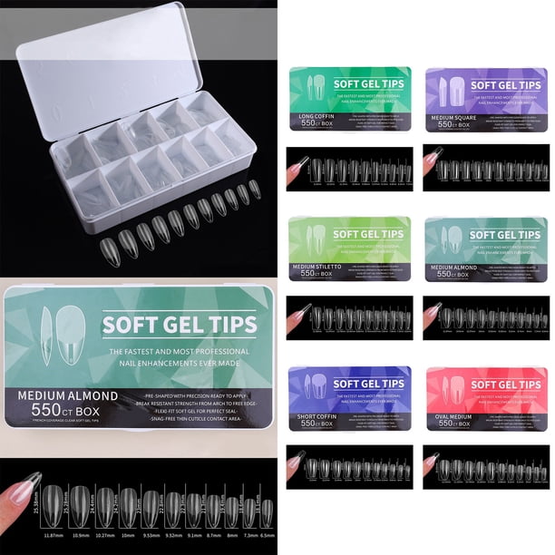 550 Medium COFFIN Soft Gel Tips.