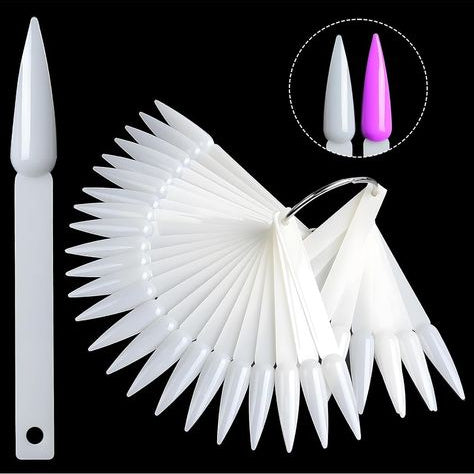 False Nail Tips Nature Clear  – Finger Full Card Nail Art Display Practice Tools Each.