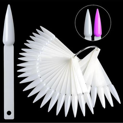 False Nail Tips Nature Clear  – Finger Full Card Nail Art Display Practice Tools Each.