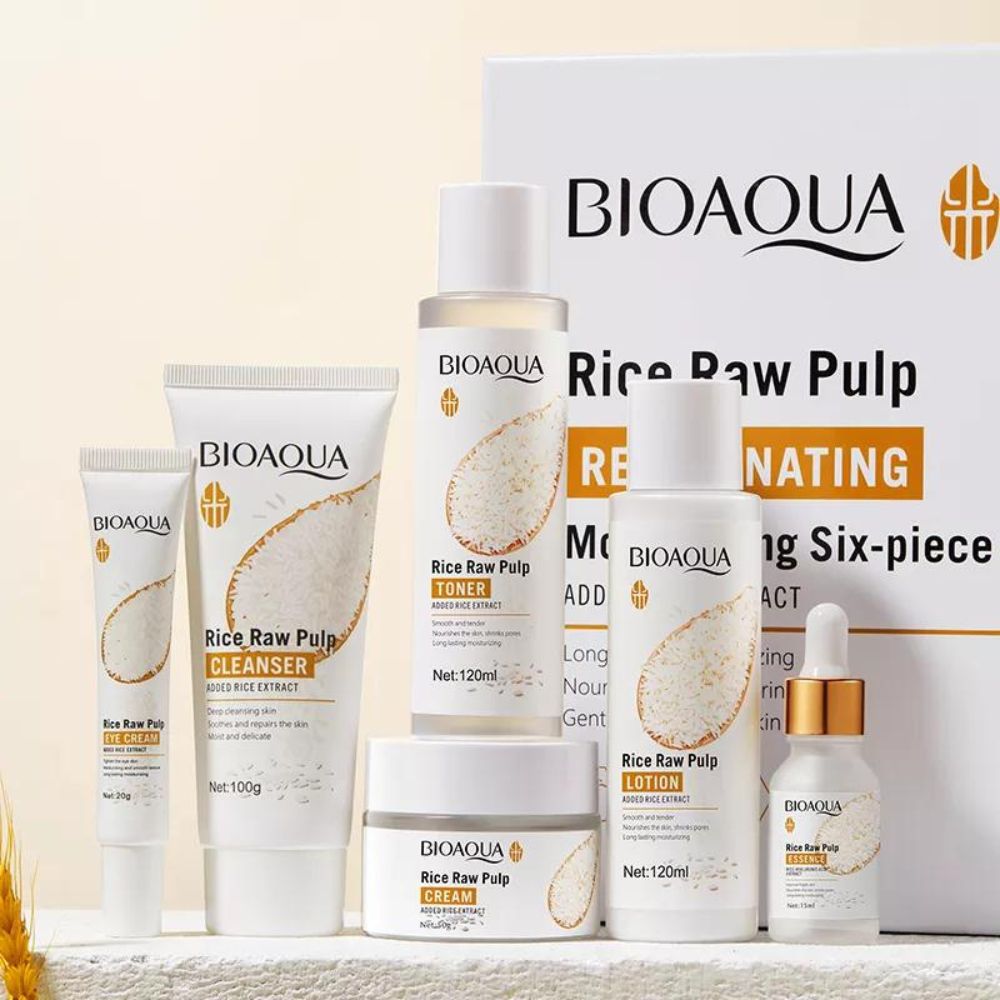BIOAQUA Rice Raw Pulp Whitening Travel 6‑Piece Set