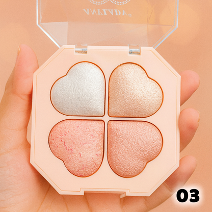 Anylady Baked Highlighter Mini Palette – 4 Shades for Glowing Skin