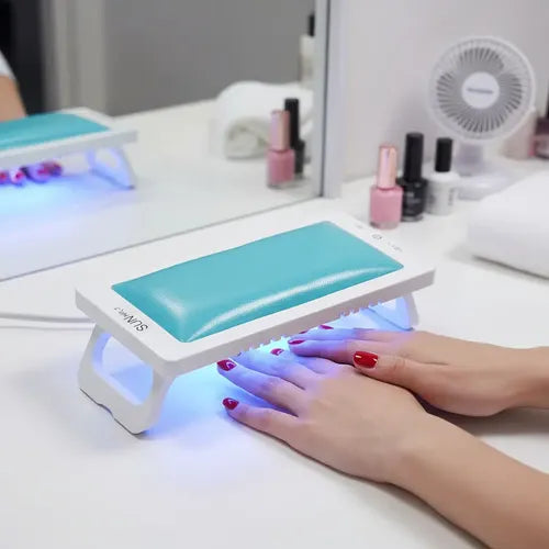 2-in-1 Nail Arm Rest Cushion with UV LED Nail Lamp