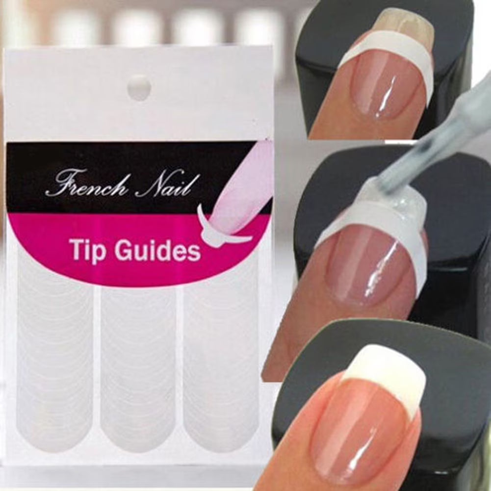 French Manicure Nail Tips – Nail Stencil Stickers (Pack of 10).