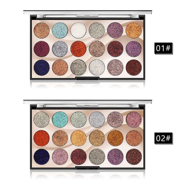 Miss Rose 18 Color Glitter Eyeshadow Palette