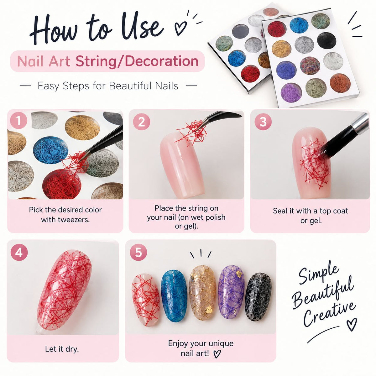 Nail Art String – Multicolor Set