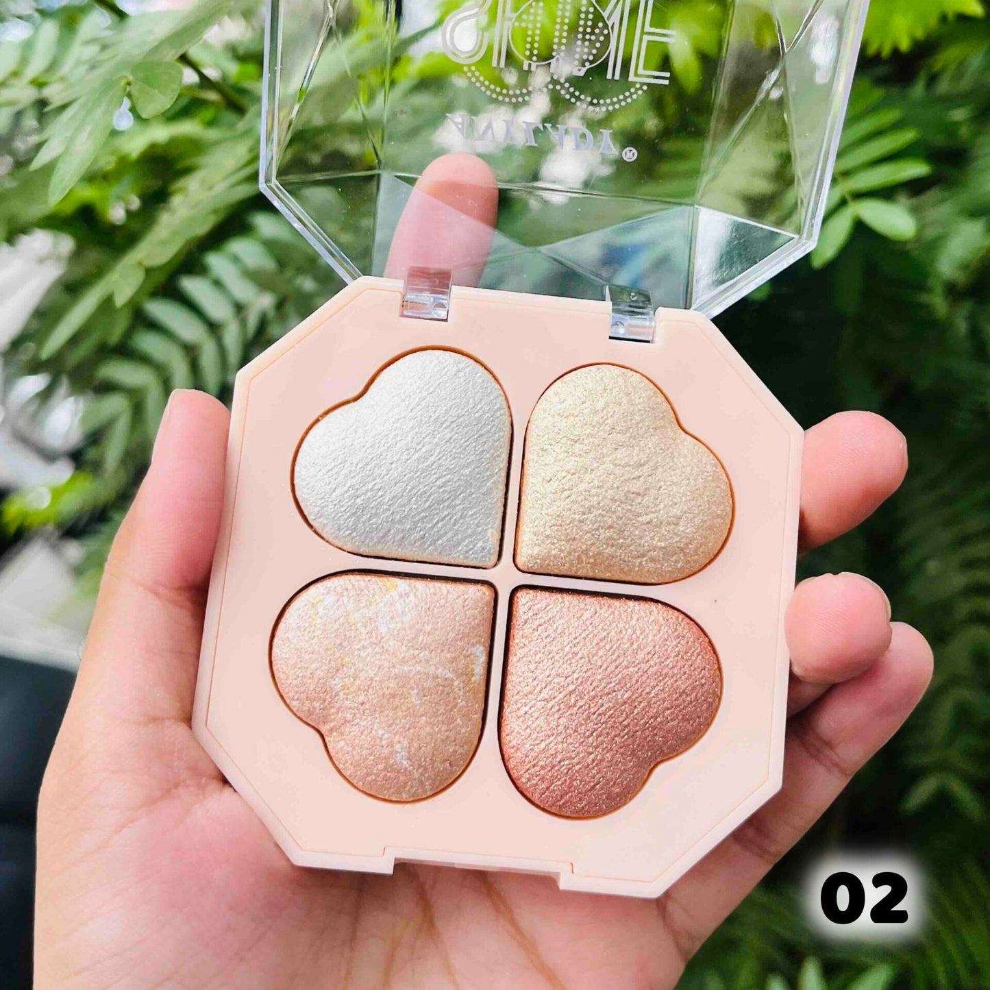 Anylady Baked Highlighter Mini Palette – 4 Shades for Glowing Skin