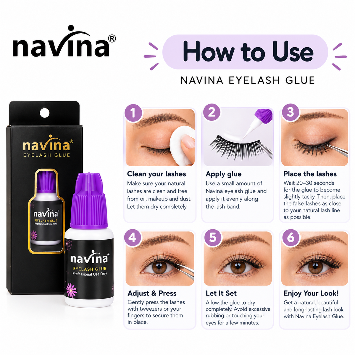 Navina Pro Lash Adhesive – Strong Hold Eyelash Glue
