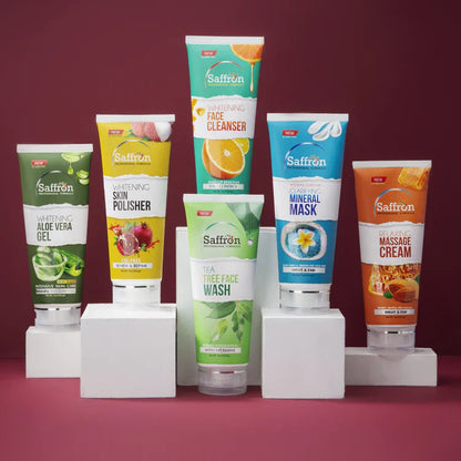 Saffron Whitening Facial Series Combination-1 (200ml Each) Pack of 6